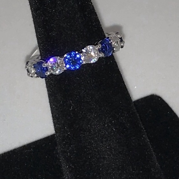 4ct Sapphire Eternity Band - Picture 2 of 11